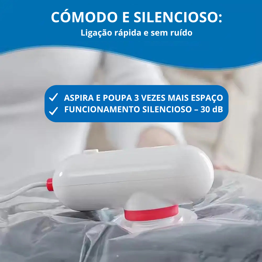 COMPACT-BAGS – Sacos de Vácuo para Viagem + Mini Aspirador USB