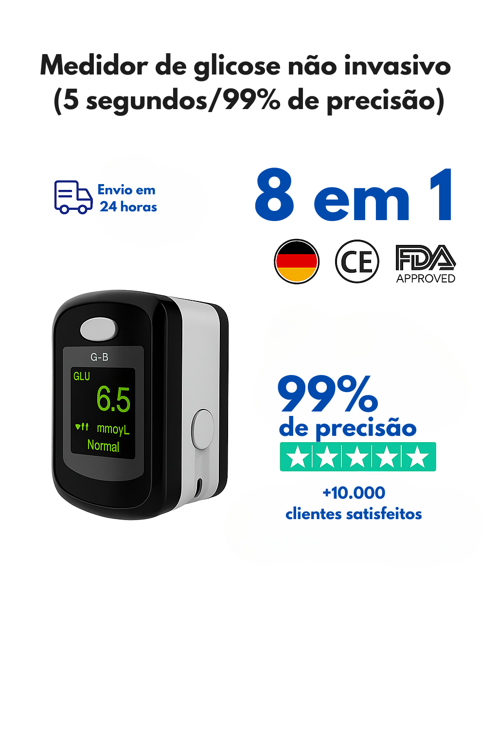 Monitor de glicose sem picada GlucoSmart