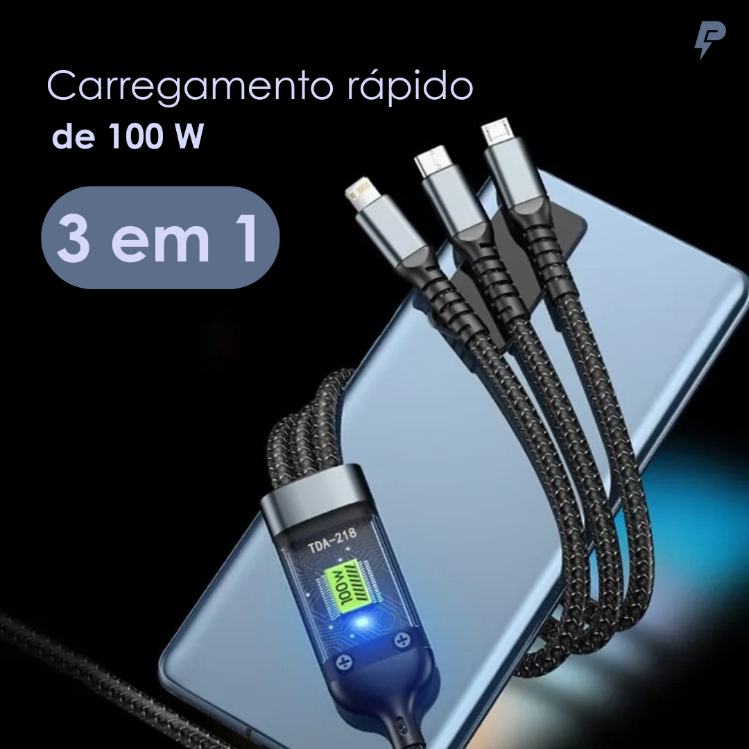 Cabo Carregador 3 em 1 Powernest