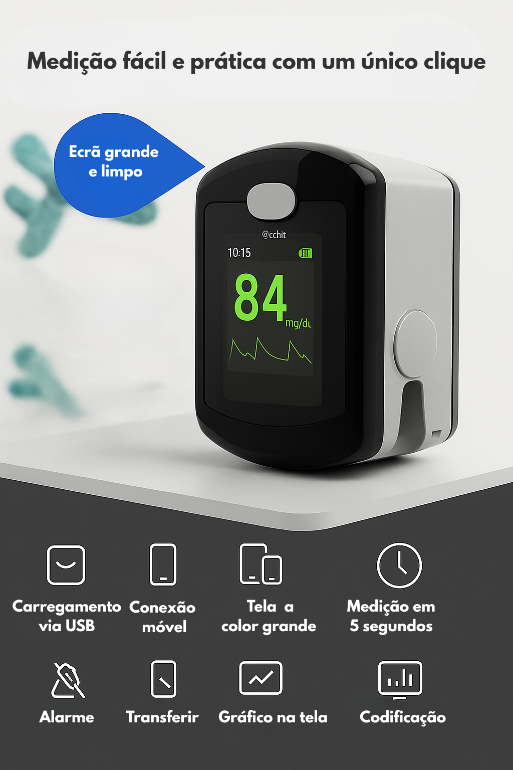 Monitor de glicose sem picada GlucoSmart